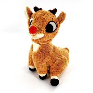 Gemmy Animated Rudolph The Red Nose Reindeer Singing Lights Plush Tested & Works